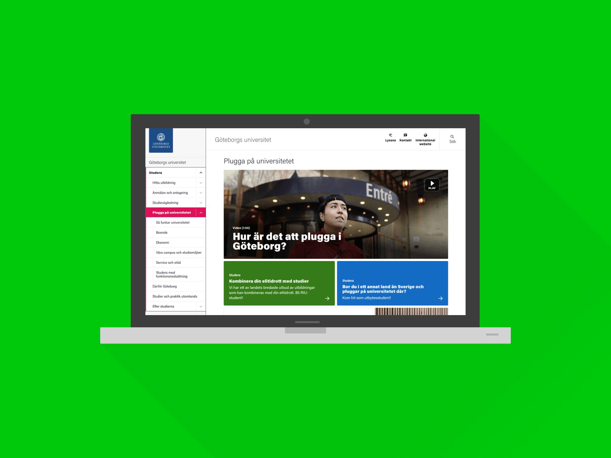 Göteborgs Universitet på webben