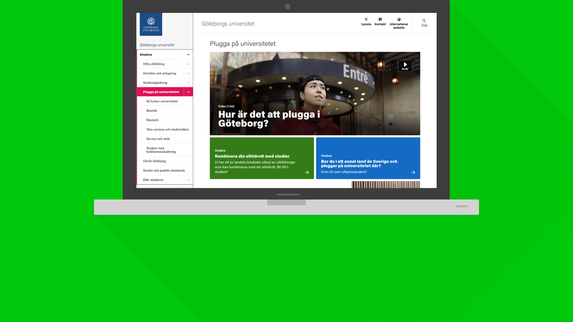Göteborgs Universitet på webben
