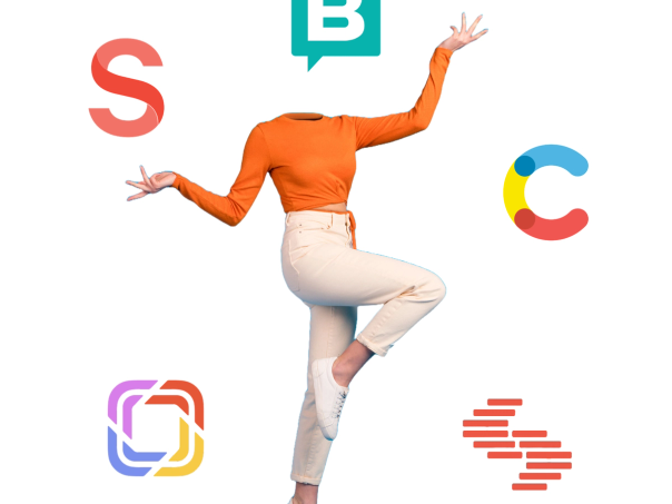 Människa som jonglerar med olika headless cms alternativ
