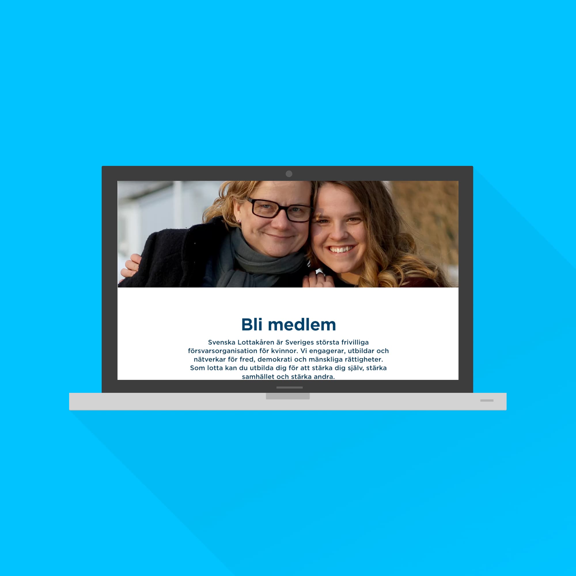 Mockup på lottakårens hemsida