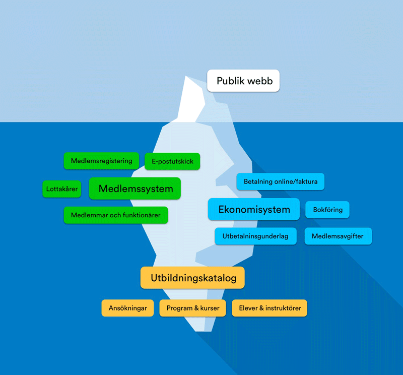 Infographic om Svenska Lottakårens webbstruktur